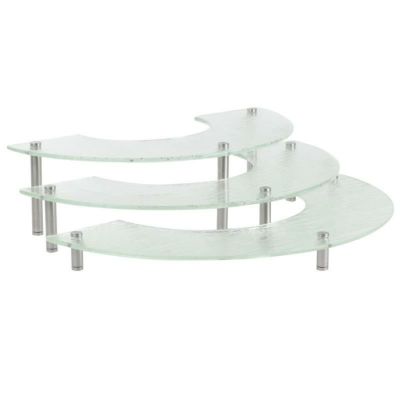 ディスプレイスタンド 半円型 3段 アクリル ライザー カフェ レストラン バイキング ビュッフェ Tablecraft A11 Cristal Collection 3 Piece Half Moon Acrylic Riser Set 808A11