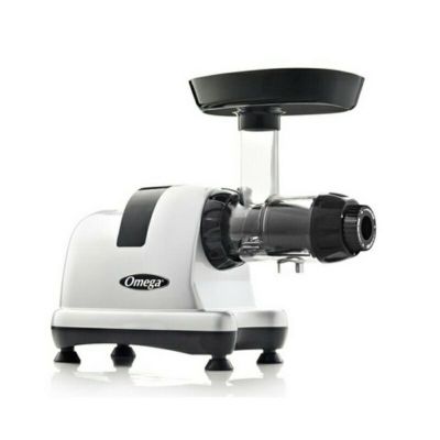 スロージューサー オメガ シルバー Omega J8006HDS Nutrition Center Quiet Dual-Stage Slow Speed Masticating Juicer Makes Fruit and Vegetable Juice at 80 Revolutions per Minute High Juice Yield Adjustable