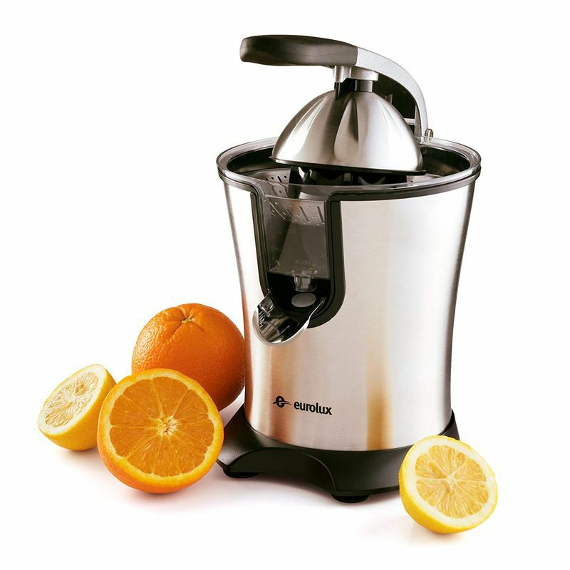 電動シトラスジューサーステンレスEuroluxELCJ-1700ElectricCitrusJuicerSqueezer,forOrange,Lemon,Grapefruit,StainlessSteel160WattsofPowerSoftGripHandleandConeLidforEasyUse