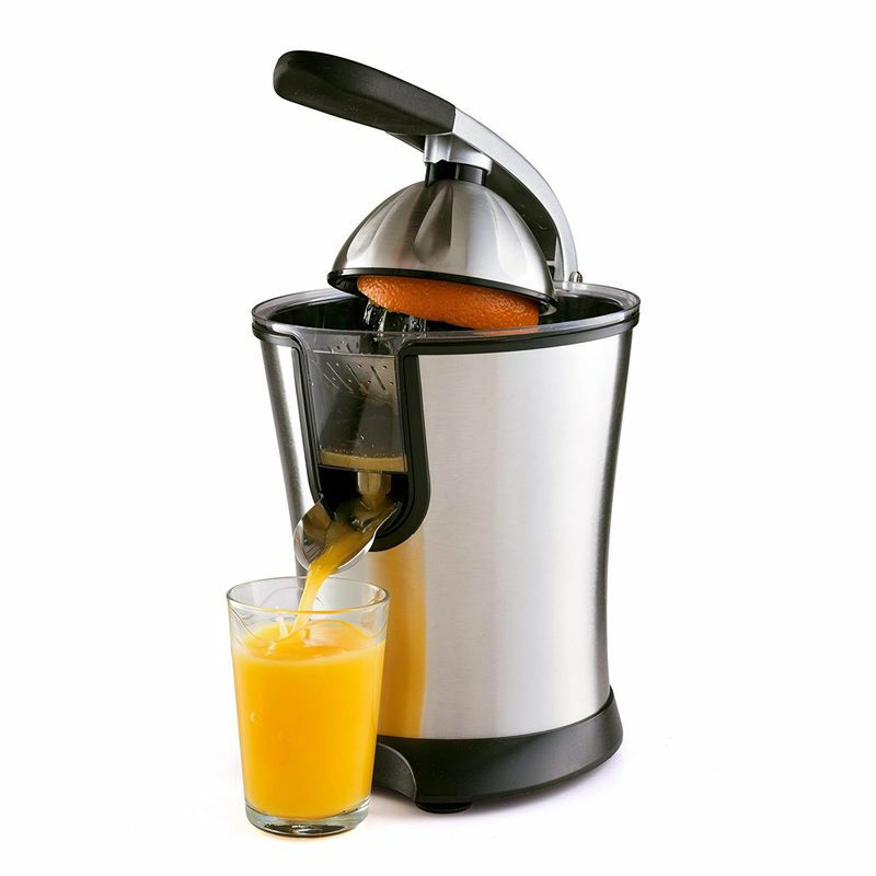 電動シトラスジューサーステンレスEuroluxELCJ-1700ElectricCitrusJuicerSqueezer,forOrange,Lemon,Grapefruit,StainlessSteel160WattsofPowerSoftGripHandleandConeLidforEasyUse