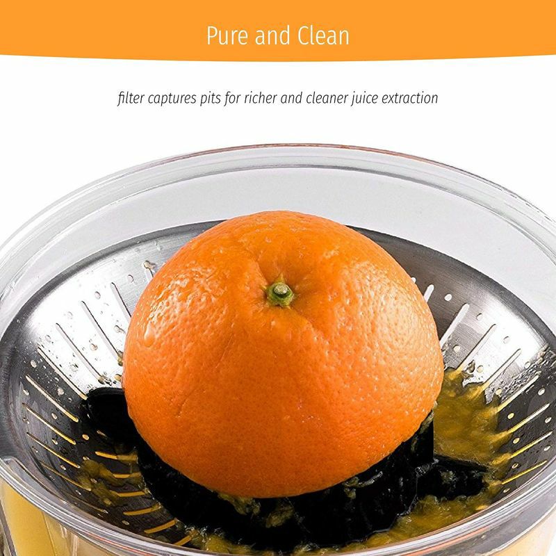 電動シトラスジューサーステンレスEuroluxELCJ-1700ElectricCitrusJuicerSqueezer,forOrange,Lemon,Grapefruit,StainlessSteel160WattsofPowerSoftGripHandleandConeLidforEasyUse