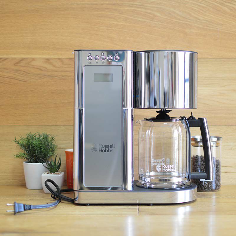 ラッセルホブスステンレスコーヒーメーカーガラスカラフェ8カップRussellHobbsGlassSeries8-CupCoffeemaker,Silver&StainlessSteel,CM8100GYR家電