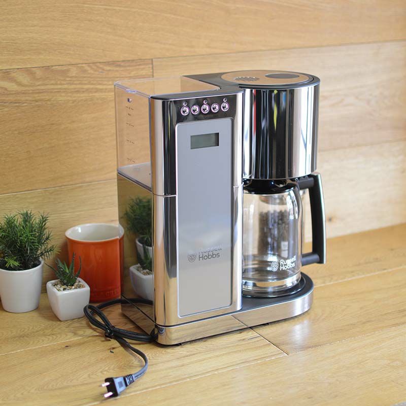 ラッセルホブスステンレスコーヒーメーカーガラスカラフェ8カップRussellHobbsGlassSeries8-CupCoffeemaker,Silver&StainlessSteel,CM8100GYR家電