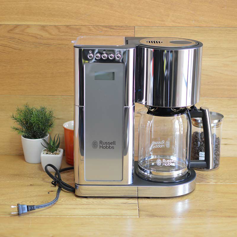 ラッセルホブスステンレスコーヒーメーカーガラスカラフェ8カップRussellHobbsGlassSeries8-CupCoffeemaker,Silver&StainlessSteel,CM8100GYR家電