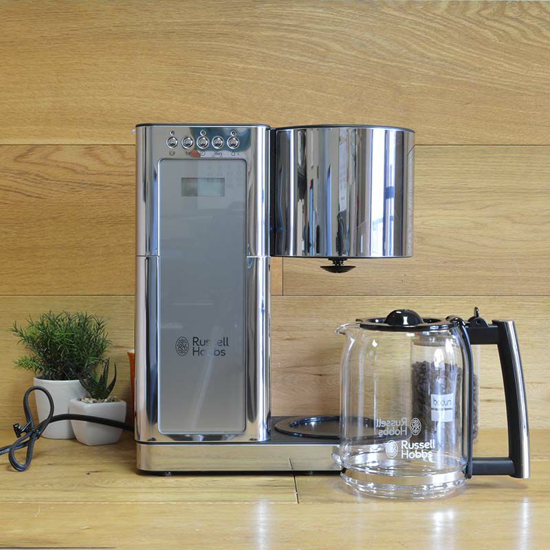 ラッセルホブスステンレスコーヒーメーカーガラスカラフェ8カップRussellHobbsGlassSeries8-CupCoffeemaker,Silver&StainlessSteel,CM8100GYR家電