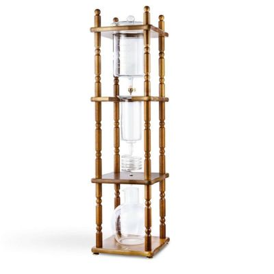ヤマガラス コールドブリューコーヒーメーカータワー 25カップ ブラウン Yama Glass YAMCDM25CBR Brown Curved Frame Cold Brew Coffee Maker Tower, 25 Cup,