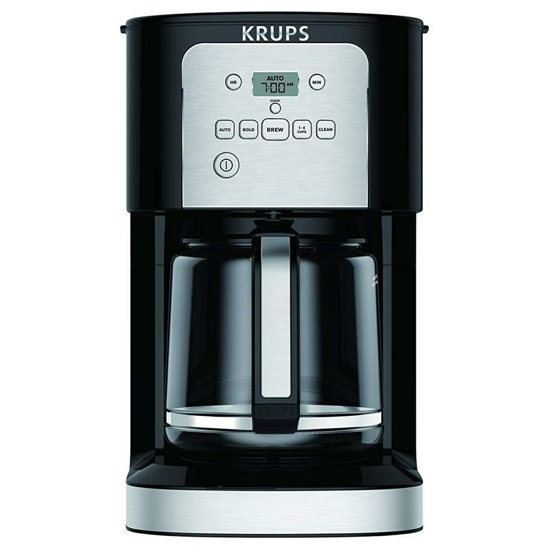 コーヒーメーカー12カップガラスケトルタイマー付クラップスブラックKRUPSEC321CoffeeMachine,12-CupProgrammableCoffeeMaker,ProfessionalPermanentGold-Tone,ThermobrewTechnology,Black家電