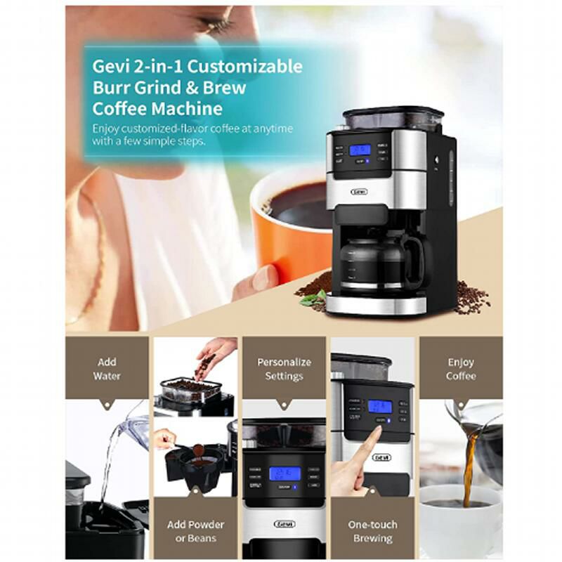 コーヒーメーカー豆挽き付5カップガラスカラフェミルグラインダーGrindandBrewCoffeeMakerwithBuilt-InBurrCoffeeGrinder,DripCoffeeMachine,5-Cups,Black家電