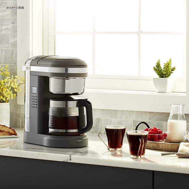 コーヒーメーカー12カップガラスカラフェシャワーヘッドタイマー機能4時間保温温度2段階キッチンエイドKitchenAidKCM1209DripCoffeeMaker,12Cup家電