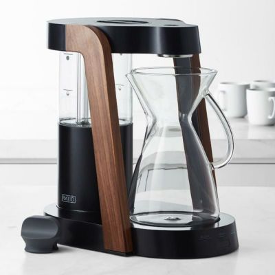 コーヒーメーカー1.2Lガラスカラフェウッド木目RatioEightCobaltGlassCoffeeMaker家電