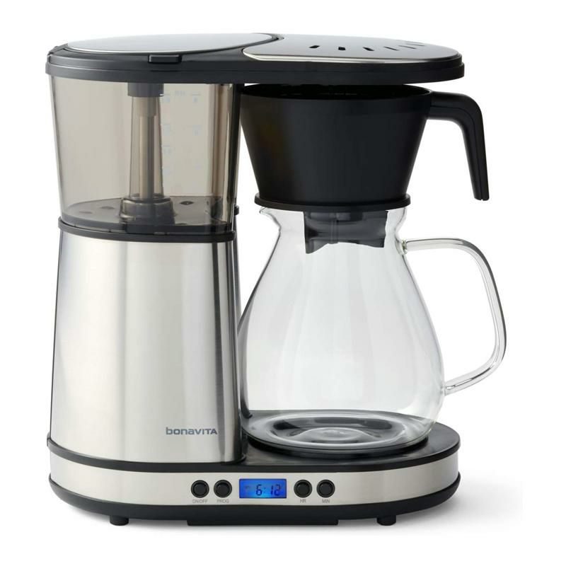 コーヒーメーカーガラスカラフェ８カップタイマー付ワンタッチクロムボナビータBonavitaBV1902DW8-CupOne-TouchCoffeeMakerFeaturingProgrammableSettingandGlassCarafewithWarmingPlate,Silver家電