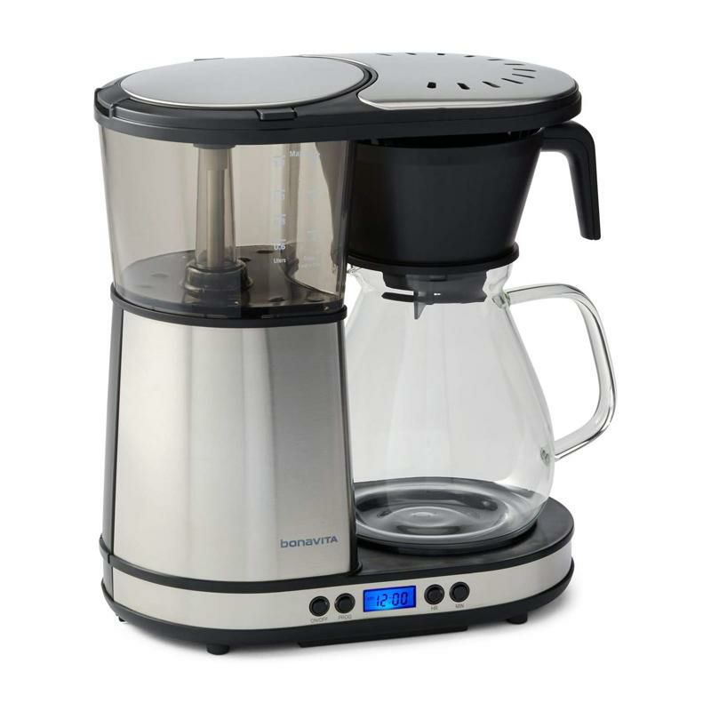 コーヒーメーカーガラスカラフェ８カップタイマー付ワンタッチクロムボナビータBonavitaBV1902DW8-CupOne-TouchCoffeeMakerFeaturingProgrammableSettingandGlassCarafewithWarmingPlate,Silver家電