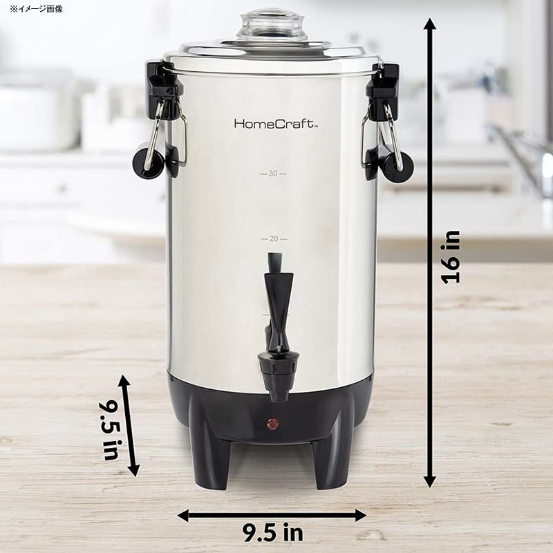 大きいコーヒーメーカーコーヒーサーバー30カップパーティホテルHomeCraftCU30SSQuick-Brewing1000-WattAutomaticCoffeeUrn,30-Cup,StainlessSteel家電