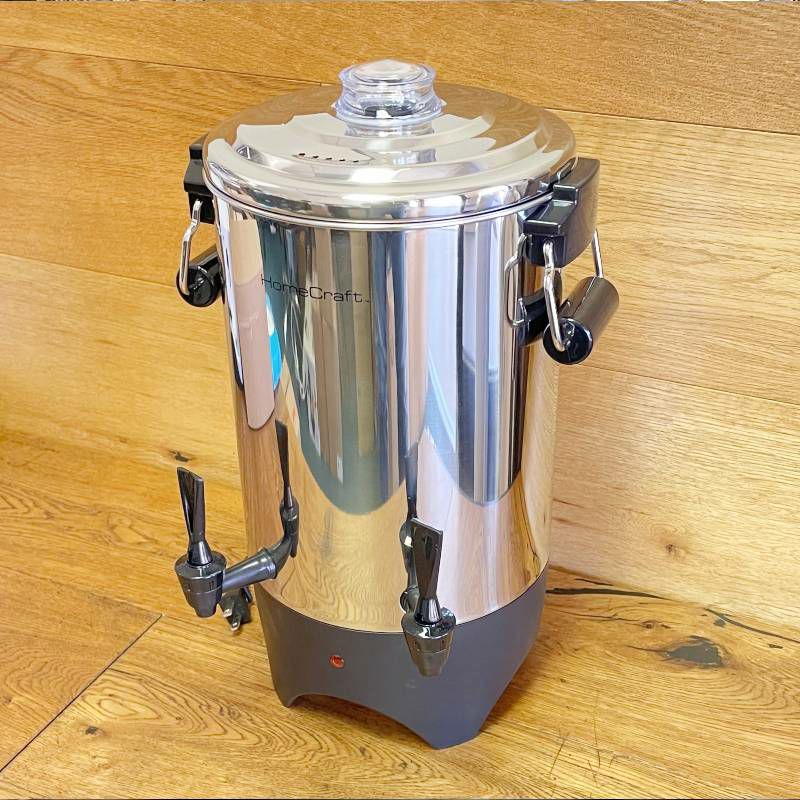 大きいコーヒーメーカーコーヒーサーバー45カップパーティホテルHomeCraftCUDS45SSQuick-BrewingStainlessSteel1000-WattAutomatic45-CupDouble-FaucetUrn,Coffee,Espresso,Water,Tea,HotChocolate