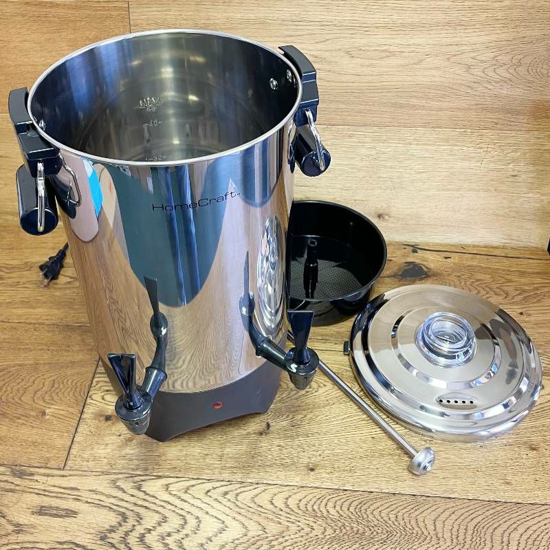 大きいコーヒーメーカーコーヒーサーバー45カップパーティホテルHomeCraftCUDS45SSQuick-BrewingStainlessSteel1000-WattAutomatic45-CupDouble-FaucetUrn,Coffee,Espresso,Water,Tea,HotChocolate