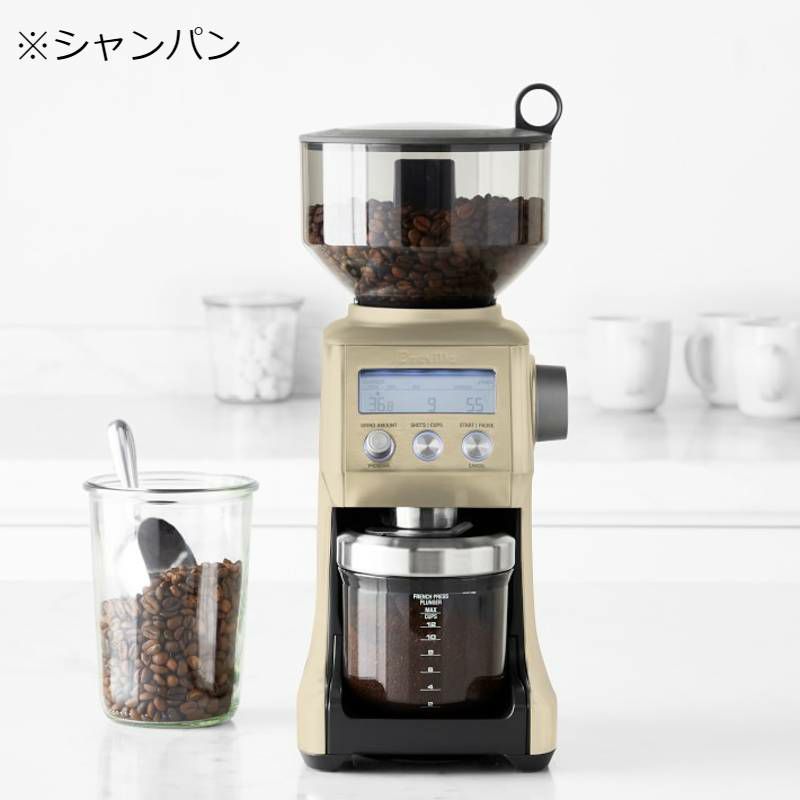 豆挽きブレビルスマートグラインダーエスプレッソフレンチプレス0.2秒単位で設定可能容量530ml、一時停止可BrevilleBCG820BSSXLTheSmartGrinderProCoffeeBeanGrinder家電