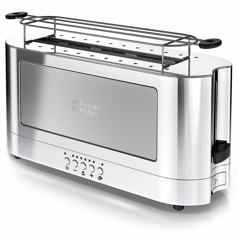 ラッセルホブスポップアップトースター2枚焼ステンレスRussellHobbs2-SliceGlassAccentLongToaster,Silver&StainlessSteel,TRL9300GYR