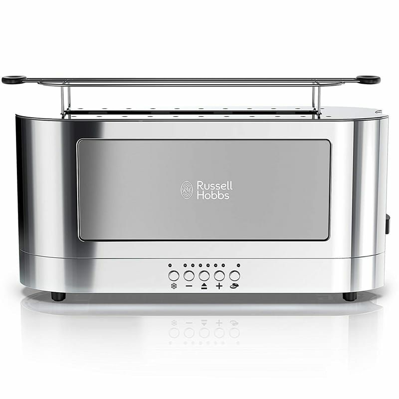 ラッセルホブスポップアップトースター2枚焼ステンレスRussellHobbs2-SliceGlassAccentLongToaster,Silver&StainlessSteel,TRL9300GYR