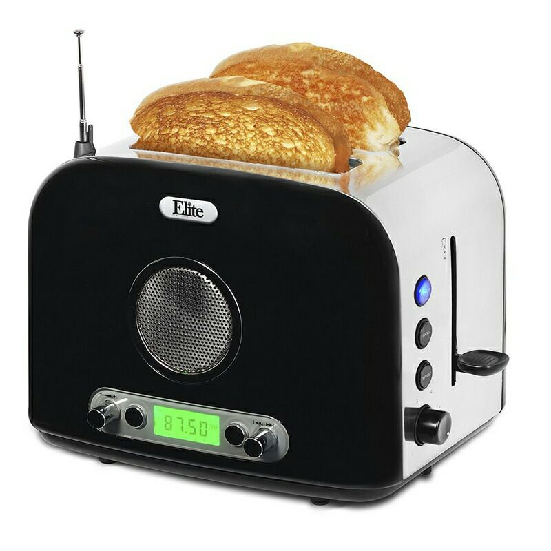 ラジオ付ポップアップトースター2枚焼ステンレスElitePlatinumERT-6067Maxi-Matic2-SliceMulti-FunctionRadioToaster,Silver(StainlessSteel)家電