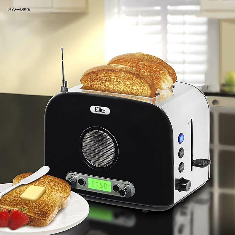 ラジオ付ポップアップトースター2枚焼ステンレスElitePlatinumERT-6067Maxi-Matic2-SliceMulti-FunctionRadioToaster,Silver(StainlessSteel)家電