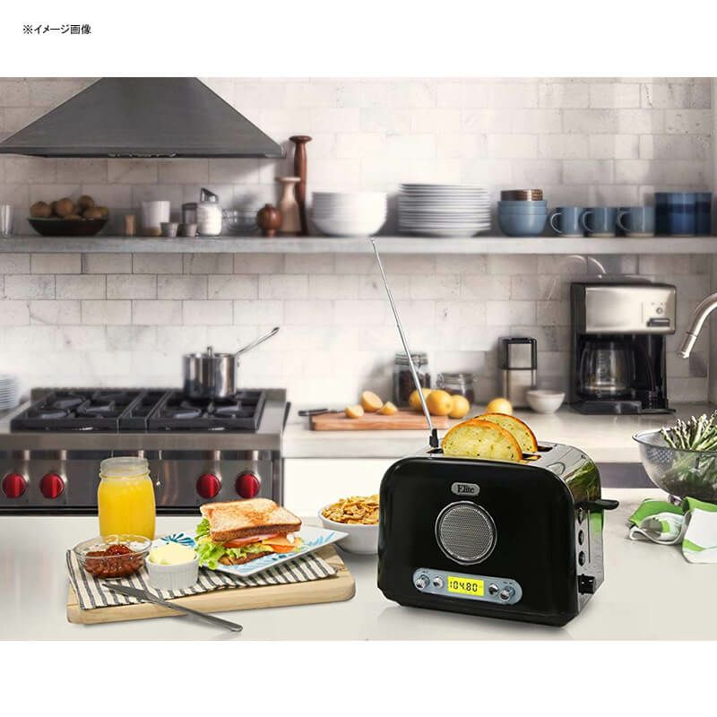 ラジオ付ポップアップトースター2枚焼ステンレスElitePlatinumERT-6067Maxi-Matic2-SliceMulti-FunctionRadioToaster,Silver(StainlessSteel)家電