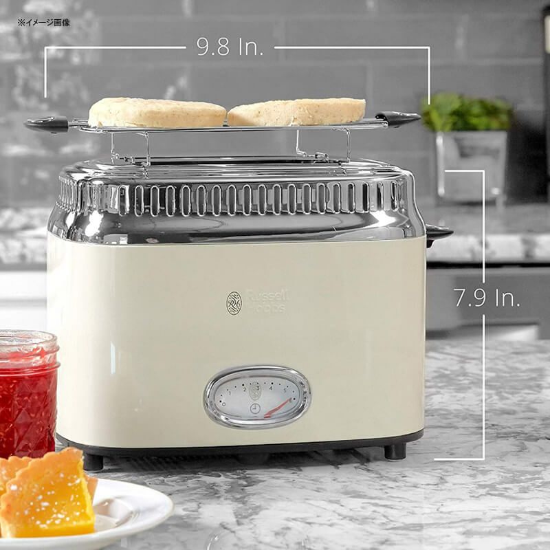 ポップアップトースターラッセルホブス4枚焼レトロスタイルRussellHobbsTR9150CRRRetroStyleToaster2-SliceCream家電