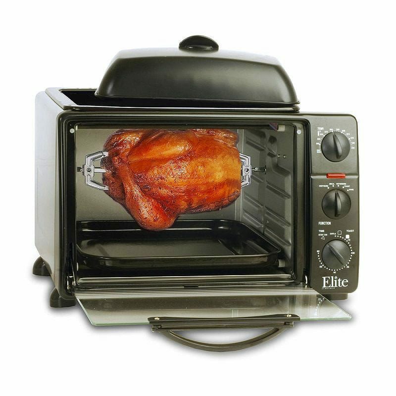 ロティサリーバーベキューオーブンチキン鳥の丸焼きMaxi-MaticERO-2008SEliteProToasterOvenwithRotisserie