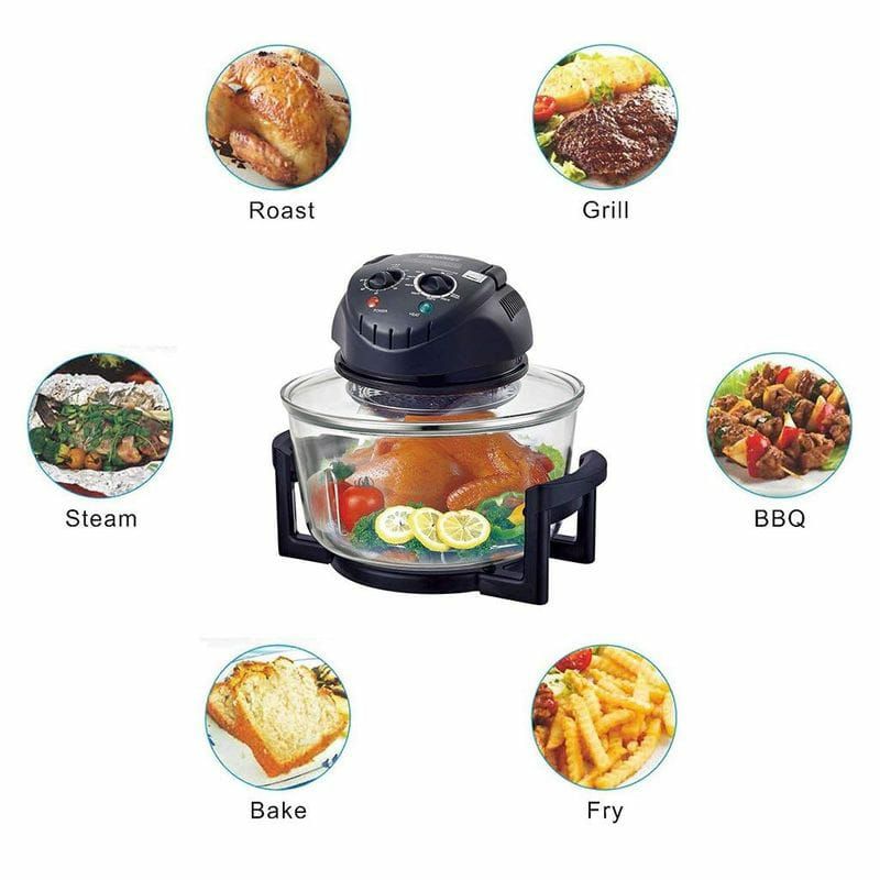 ハロゲンコンベクションガラスオーブンExcelvan12Quart1200WHalogenTabletopCountertopConvectionCookingToasterOven,MattBlack