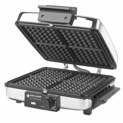 【送料無料】ブラック＆デッカーワッフルメーカー４枚焼＆グリルメーカーリバーシブルタイプBlack&DeckerG48TDGrillandWaffleBakerデザイン家電、調理用器具、ホットプレート、ホットケーキミックスでもできます。