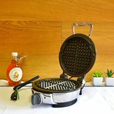 家庭用 オールクラッド ワッフルメーカー クラシック ラウンド 丸型 All-Clad Stainless Steel Classic Round Waffle Maker with 7 Browning Settings, 4-Section 家電