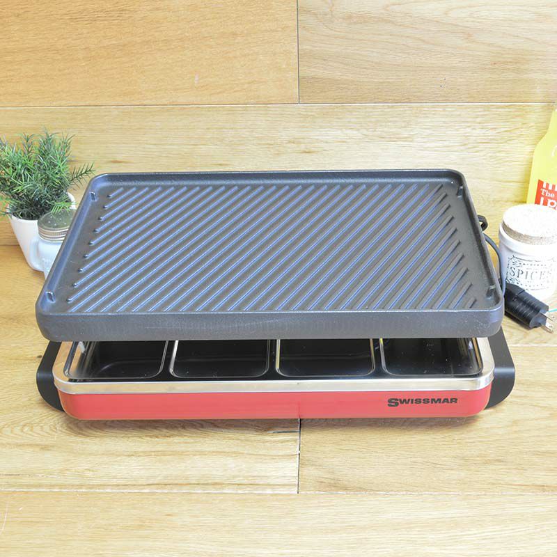 スイスマークラシックラクレットグリルラクレットオーブン8人用レッドSwissmarKF-77046Classic8PersonRaclettewithReversibleCastIronGrilPlate/CrepeTop,Red家電