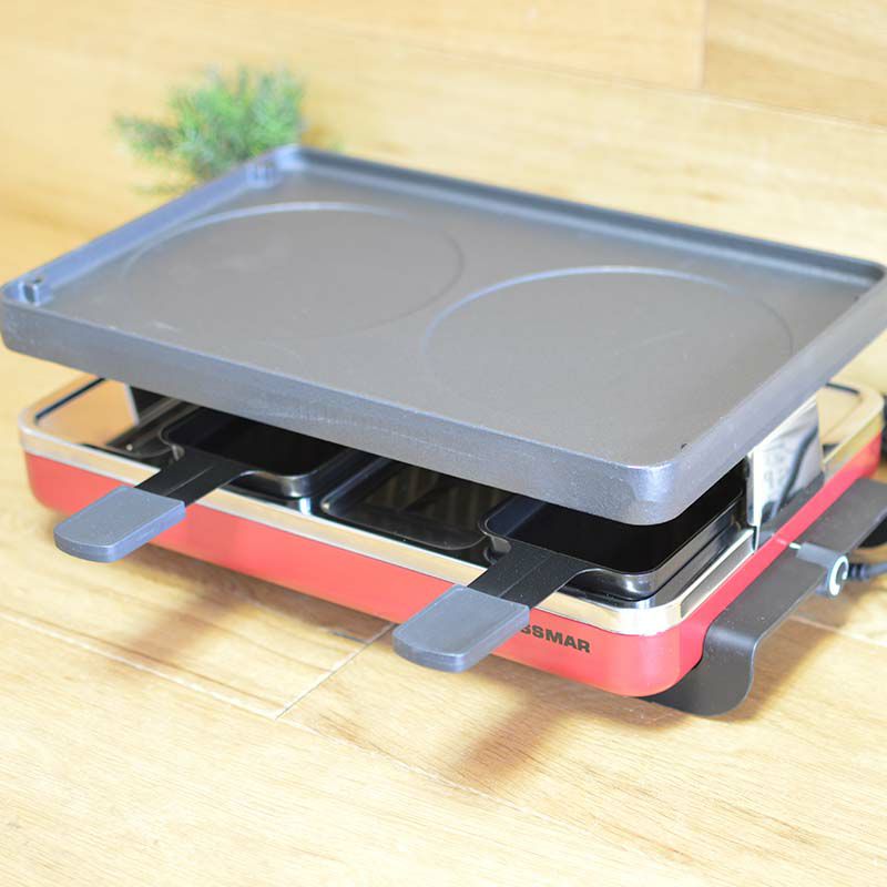 スイスマークラシックラクレットグリルラクレットオーブン8人用レッドSwissmarKF-77046Classic8PersonRaclettewithReversibleCastIronGrilPlate/CrepeTop,Red家電