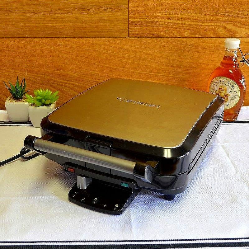 クイジナートベルギー家庭用ワッフルメーカー4枚焼きCuisinartWAF-1504-SliceBelgianWaffleMaker,StainlessSteel家電