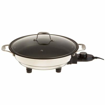 クッチーナプロホットプレートステンレス30cm／40cmガラスフタ付CucinaProStainlessSteelNon-StickElectricSkillet1653