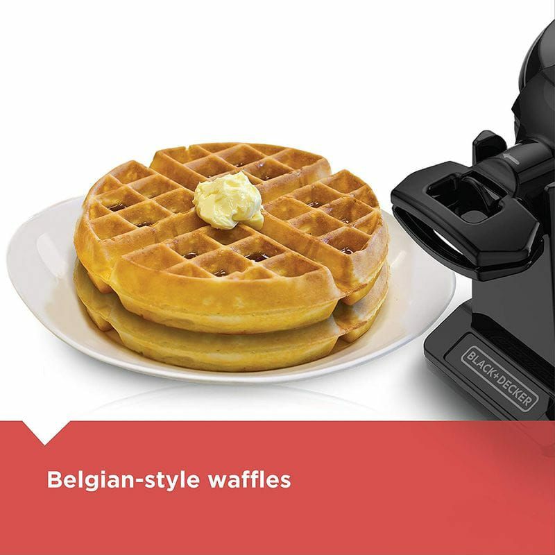 家庭用 ブラック・アンド・デッカー フリップ式 両面ワッフルメーカー ラウンド型 丸型 ブラック BLACK+DECKER Rotating  Waffle Maker, Black, WMD200B 家電 | アルファエスパス