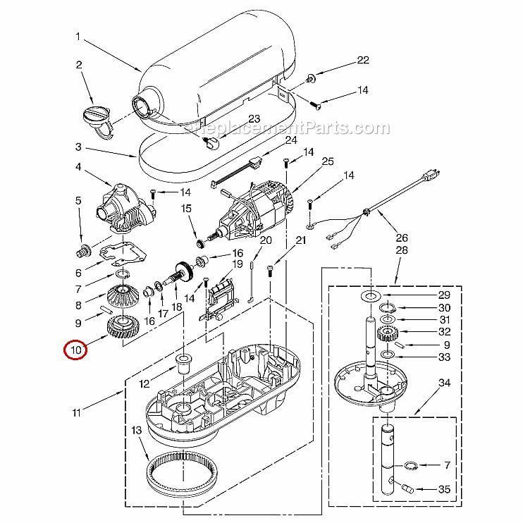 キッチンエイドギアパーツ部品KitchenAid9706529WORMGEAR【smtb-k】【kb】【RCP】