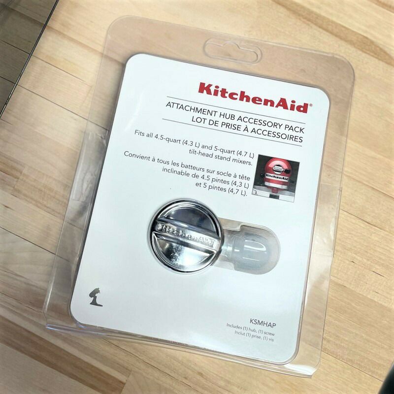 キッチンエイドスタンドミキサー用アタッチメントハブ固定ノブパーツ部品KitchenAidKsmhapAttachmentHubAccessoryPack,Silver