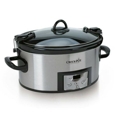 スロークッカー クロックポット 5.6L クック＆キャリー オーバル ステンレス製 Crock-Pot SCCPVL610-S 6-Quart Programmable Cook & Carry Oval Slow Cooker, Stainless Steel 家電