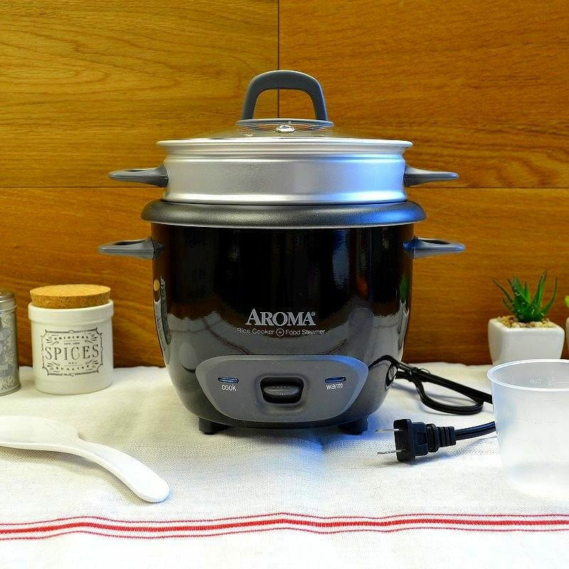 アロマ 6カップ 炊飯器 フードスチーマー ブラック 黒 Aroma ARC-743-1NGB Rice Cooker and Food  Steamer Black 家電 | アルファエスパス