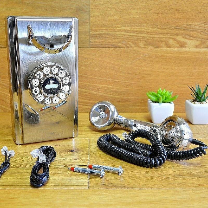 アメリカクロスリーウォールフォンクラシック電話プッシュボタン式CrosleyCR55-BCWallPhonewithPushButtonTechnology