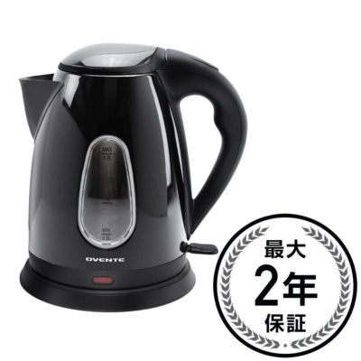 電気ケトル 1.7L ブラック Ovente KS93 1.7L Black Cordless Electric Kettle 家電