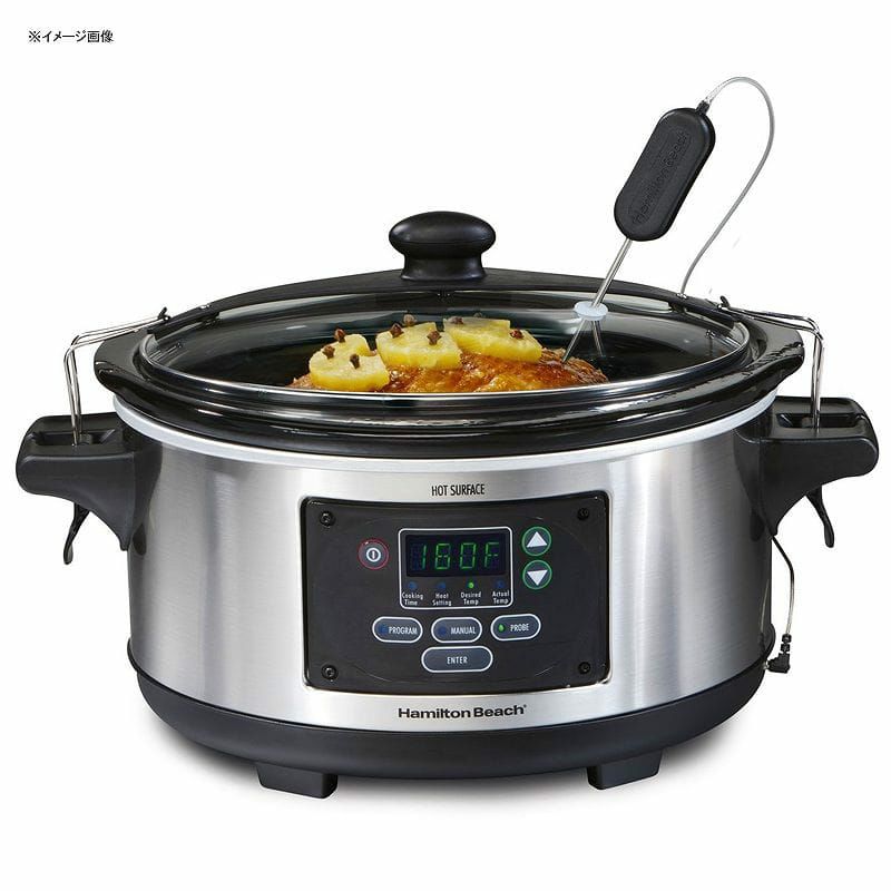 ハミルトンビーチスロークッカーグルメ鍋5.6LHamiltonBeachSet'nForgetProgrammableSlowCookerWithTemperatureProbe,6-Quart(33969A)