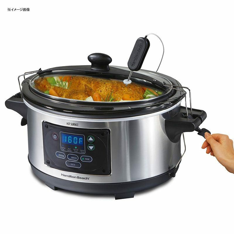 ハミルトンビーチスロークッカーグルメ鍋5.6LHamiltonBeachSet'nForgetProgrammableSlowCookerWithTemperatureProbe,6-Quart(33969A)