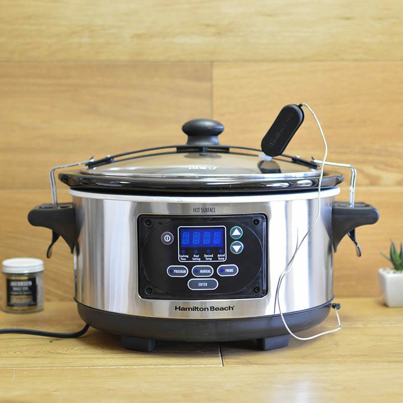 ハミルトンビーチスロークッカーグルメ鍋5.6LHamiltonBeachSet'nForgetProgrammableSlowCookerWithTemperatureProbe,6-Quart(33969A)