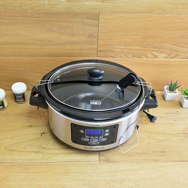 ハミルトンビーチスロークッカーグルメ鍋5.6LHamiltonBeachSet'nForgetProgrammableSlowCookerWithTemperatureProbe,6-Quart(33969A)