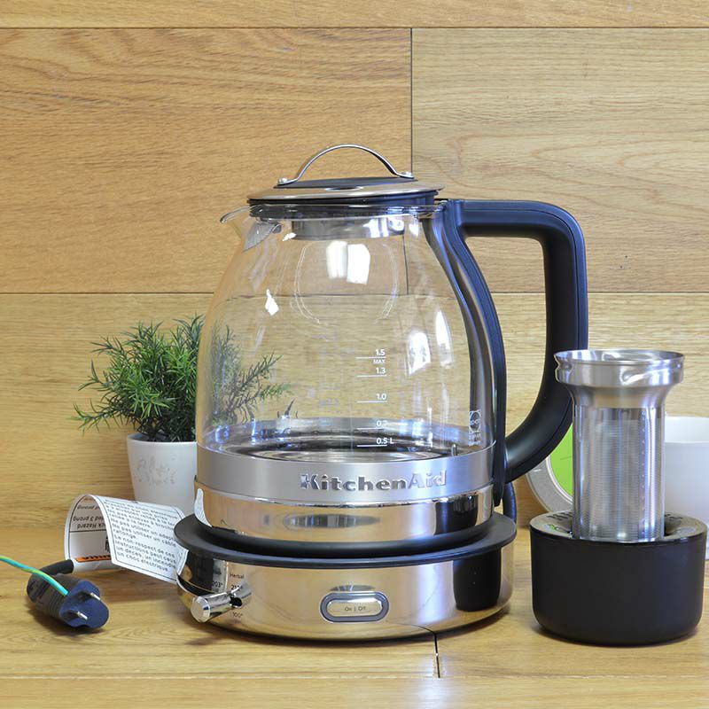 キッチンエイドガラス電気ケトルステンレス1.5LKitchenAidKEK1322SS1.5LElectricGlassTeaKettle-StainlessSteel