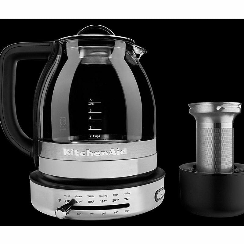 キッチンエイドガラス電気ケトルステンレス1.5LKitchenAidKEK1322SS1.5LElectricGlassTeaKettle-StainlessSteel家電