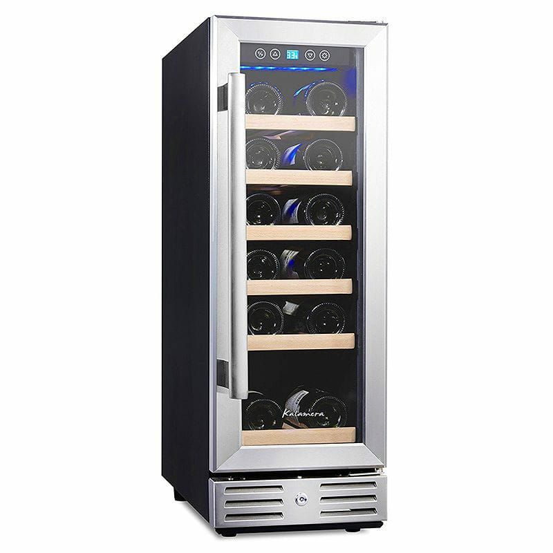 ワインセラー最大40本Kalamera24''Winerefrigerator40BottleDualZoneBuilt-inandFreestandingwithStainlessSteelandGlassFrench-DoorStyle