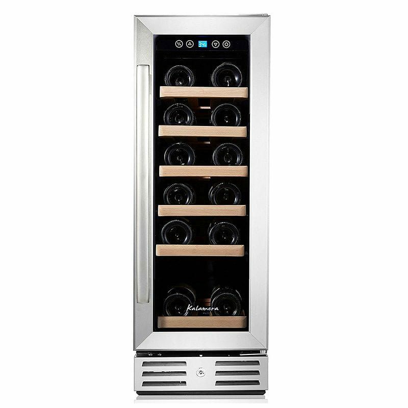 ワインセラー最大40本Kalamera24''Winerefrigerator40BottleDualZoneBuilt-inandFreestandingwithStainlessSteelandGlassFrench-DoorStyle