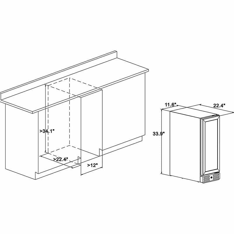 ワインセラー最大40本Kalamera24''Winerefrigerator40BottleDualZoneBuilt-inandFreestandingwithStainlessSteelandGlassFrench-DoorStyle